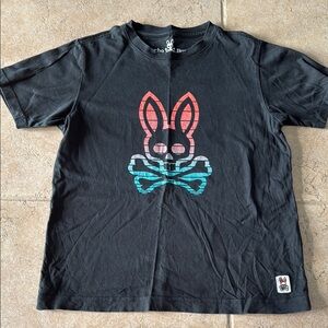 Black Kids T-Shirt with Bunny Graphic